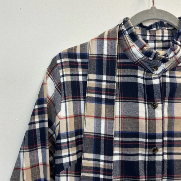 KJP Kiel James Patrick Cozy Cabin Plaid Flannel Acorn Harvest Dress - Picture 3 of 5